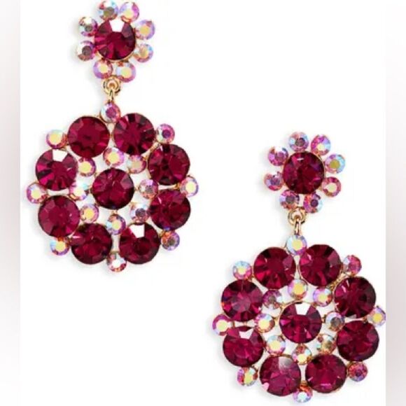 NEW Nordstrom Tasha Rhinestone Flower Drop Earrings - Picture 1 of 7